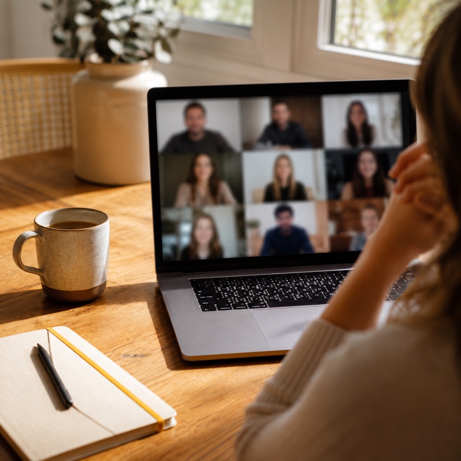 Videokonferenz auf einem Laptop-Bildschirm